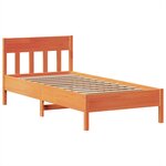vidaXL Cadre de lit sans matelas cire marron 90x190 cm bois pin massif