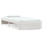 vidaXL Cadre de lit Blanc Bois massif 90x200 cm