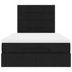 vidaXL Cadre de lit ottoman avec matelas noir 120x190 cm tissu
