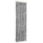 vidaXL Rideau anti-mouches gris et noir et blanc 56x200 cm chenille