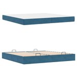 vidaXL Cadre de lit avec matelas avec matelas 2 Pièces Bleu Velours