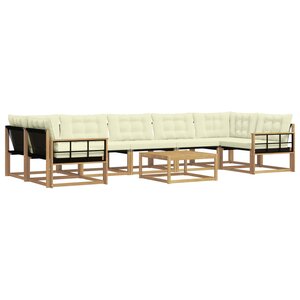 vidaXL Ensemble de canapés d'extérieur 8 Pièces Blanc et crème