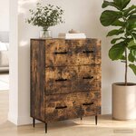 vidaXL Armoire à tiroirs Chêne fumé 66 x 34 5 x 89 5 cm