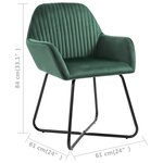 Vidaxl chaises de salle à manger 4 pièces vert velours