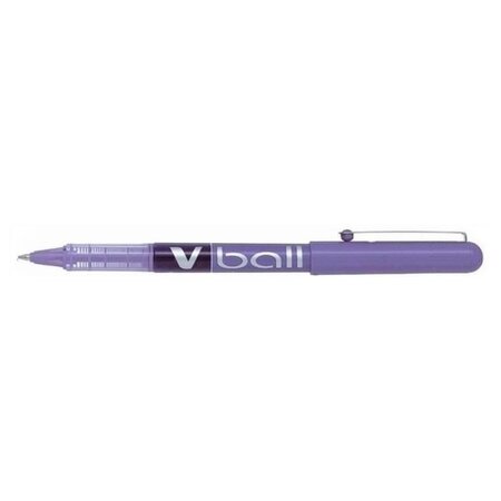 Stylo roller v ball vb5 encre liquide pointe métal fine violet x 12 pilot