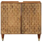 vidaXL Armoire lavabo de salle de bain bois massif de manguier