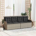 vidaXL Banc de jardin avec coussin Gris clair Poly rotin
