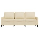 vidaXL Canapé à 3 places Crème 180 cm Tissu
