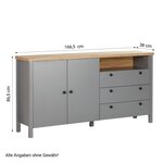 Commode Gris Moderne Buffet 166 5 cm en Bois