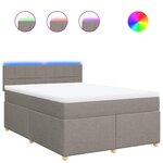 vidaXL Sommier à lattes de lit avec matelas Taupe 140x200 cm Tissu