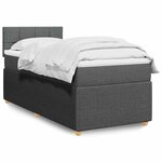 vidaXL Sommier à lattes de lit et matelas Gris foncé 90x190 cm Tissu