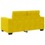 vidaXL Canapé deux places avec coussin Jaune Velours
