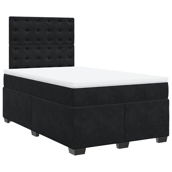 vidaXL Sommier à lattes de lit avec matelas Noir 120x200 cm Velours