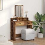 vidaXL Table de Toilette avec tiroir Bois ancien 79 x 41 x 140 cm