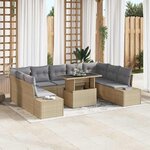 vidaXL Ensemble de canapé de jardin 10 Pièces beige et gris clair
