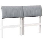 vidaXL Tête de lit capitonnée Gris clair 120 cm Pin massif