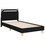 vidaXL Cadre de lit pour enfants avec tête de lit Noir 90 x 200 cm