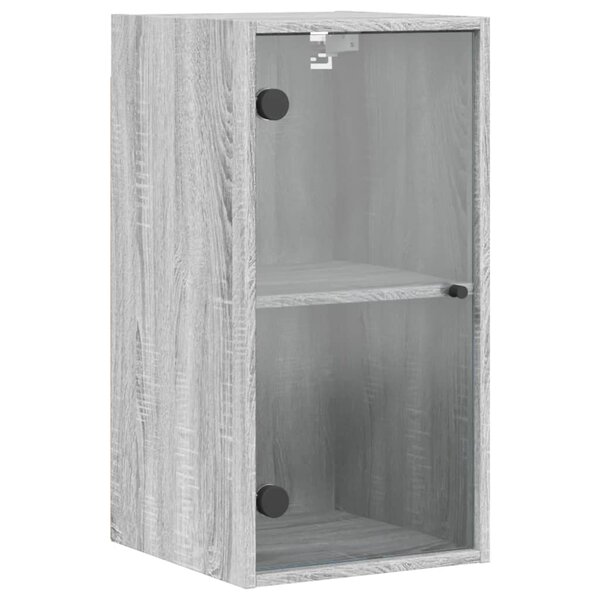vidaXL Armoire murale avec portes en verre sonoma gris 35x37x68 5 cm