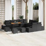 vidaXL Ensemble de canapé de jardin 13 Pièces Noir 110 x 55 x 71 cm