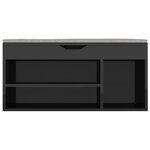 vidaXL Banc à chaussures coussin Noir brillant Bois d'ingénierie