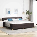 vidaXL Lit à Ressorts avec Matelas Crème 90x200 cm Tissu Marron foncé