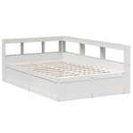 vidaXL Lit bibliothèque sans matelas blanc 135x190 cm bois pin massif