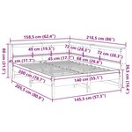 vidaXL Lit bibliothèque sans matelas cire marron 140x200 cm pin massif