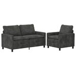vidaXL Ensemble de Canapés 2 pc Anthracite Polyester