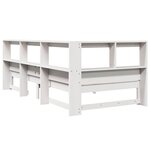 vidaXL Lit bibliothèque sans matelas blanc 75x190cm bois de pin massif