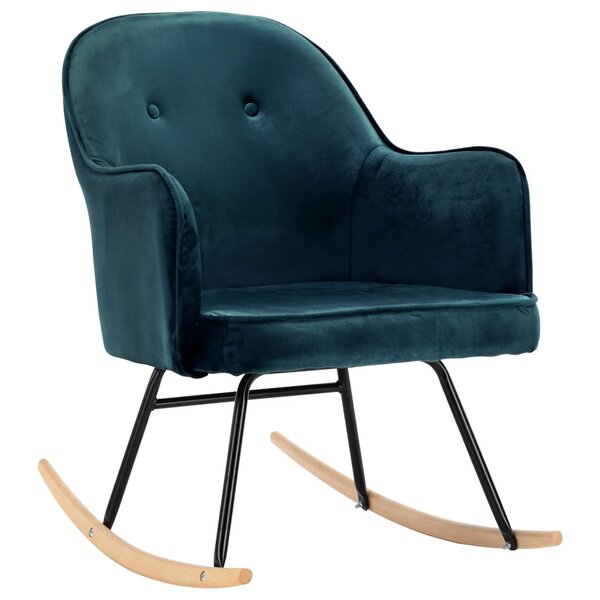 vidaXL Chaise à bascule Bleu Velours