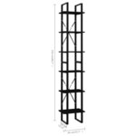 vidaXL Bibliothèque à 6 niveaux noir 40x30x210 cm bois ingénierie