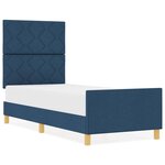 vidaXL Cadre de lit avec tête de lit Bleu 80 x 200 cm tissu