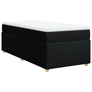 vidaXL Sommier à lattes de lit avec matelas Noir 90x200 cm Tissu