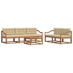 vidaXL Ensemble de canapés d'extérieur 6 Pièces Naturel et Beige
