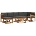 vidaXL Ensemble de canapés d'extérieur 8 Pièces Naturel et Anthracite