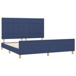 vidaXL Cadre de lit avec tête de lit Bleu 180 x 200 cm Tissu