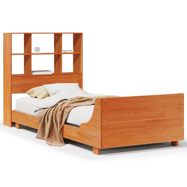 vidaXL Cadre de lit sans matelas cire marron 75x190 cm bois pin massif