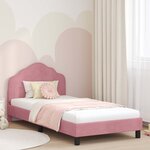 vidaXL Cadre de lit pour enfants avec tête de lit Rose 90 x 190 cm