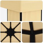 vidaXL Pavillon 4 × 3 m Crème Polyester et Acier 190 gsm