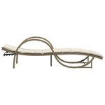 vidaXL Chaises longues lot de 2 avec table beige résine tressée