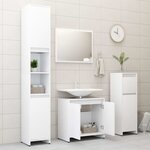vidaXL Ensemble de meubles de bain 3 Pièces Blanc Bois d'ingénierie