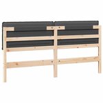 vidaXL Tête de lit capitonnée Gris Naturel et Foncé 200 cm Pin massif