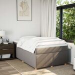 vidaXL Sommier à lattes de lit avec matelas taupe 120x190 cm tissu
