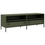 vidaXL Meuble TV vert olive 135x39x43 5 cm acier laminé à froid
