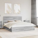 vidaXL Cadre de lit Gris Sonoma 180 x 200 cm Bois Ingénierie