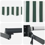 vidaXL Auvent rétractable électrique Vert et blanc 4 × 3 m