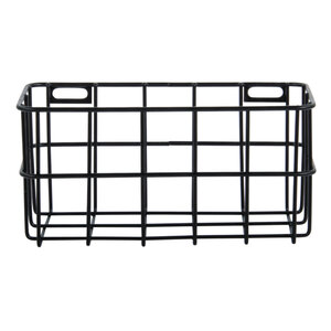 Panier de fil  noir  16 5x8x8cm  y compris fixation
