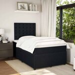 vidaXL Sommier à lattes de lit avec matelas Noir 120x200 cm Velours