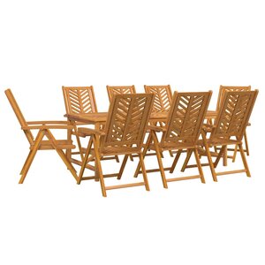 vidaXL Ensemble de salle à manger pour jardin 9 Pièces Marron