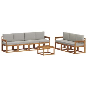 vidaXL Ensemble de canapés d'extérieur 8 pc Gris Naturel et Clair
